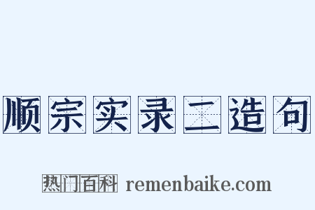 顺宗实录二造句是什么意思的图片